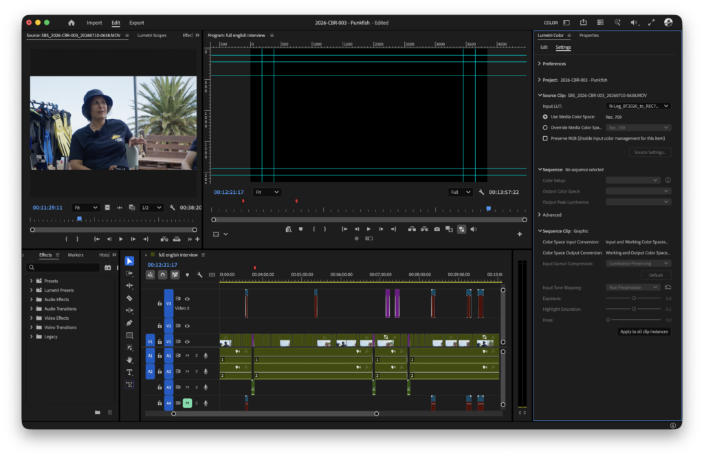 A screenshot showing Adobe Premiere's Color Grading layout.